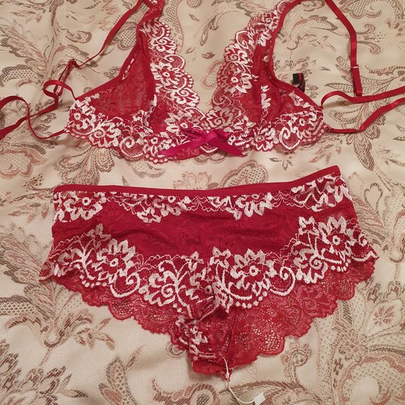 AvidLove Women Lingerie Sexy Set, Size: S, Dark Red - Picture 4 of 4